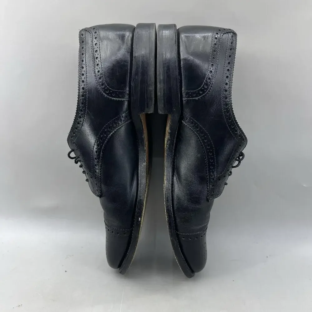 Allen Edmonds Sanford Cap Toe Oxford Men Size 9 D Black Leather Wingtip Shoes